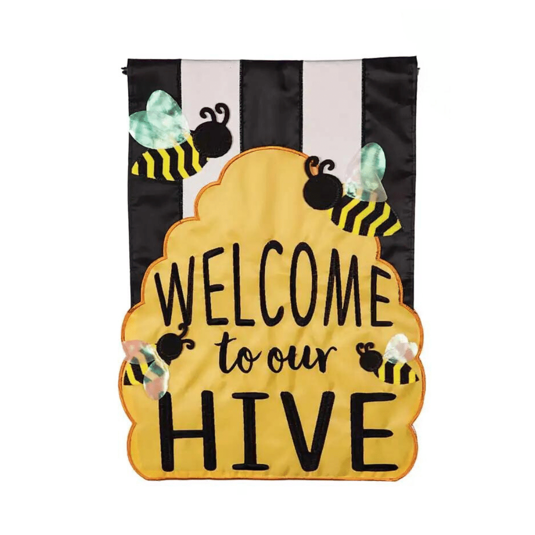 Welcome to Our Hive Garden Flag image