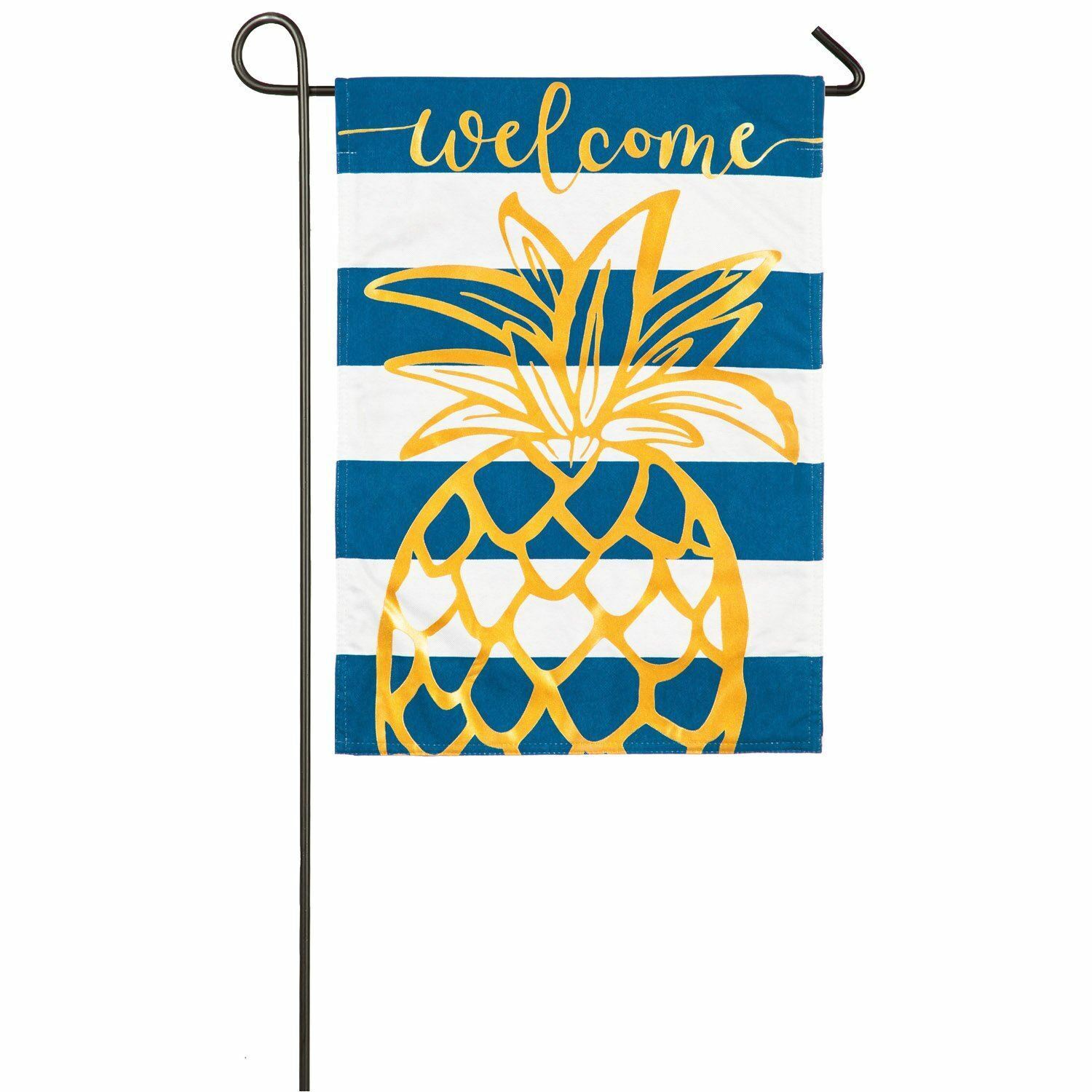 Pineapple Stripe Garden Linen Flag image