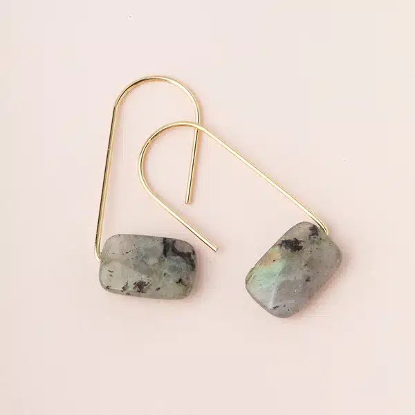 Floating Stone Earrings- Labradorite, Stone of Magic image