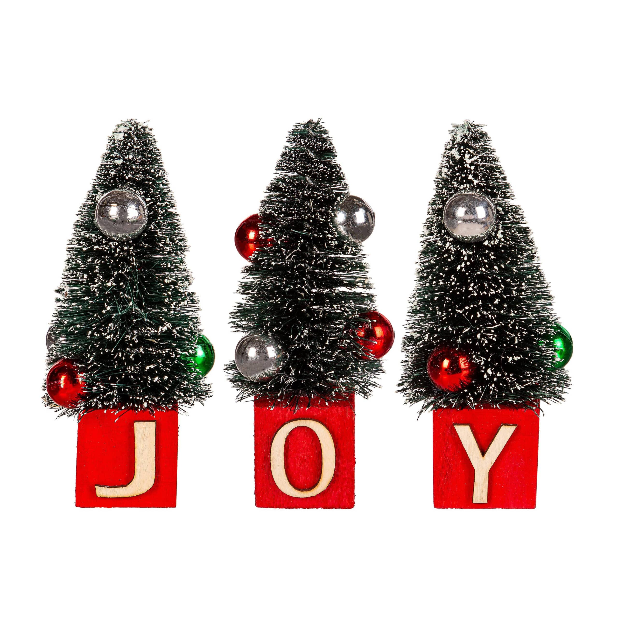 “JOY” Bottle Brush Tree Table Set image