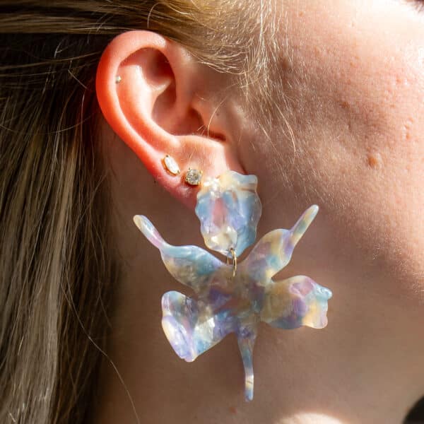 Flora Acrylic Earrings in Spring Sky - Image 5