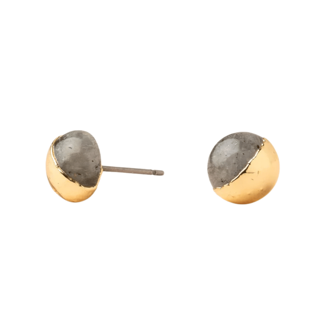 Dipped Stone Stud- Labradorite, Stone of Magic image