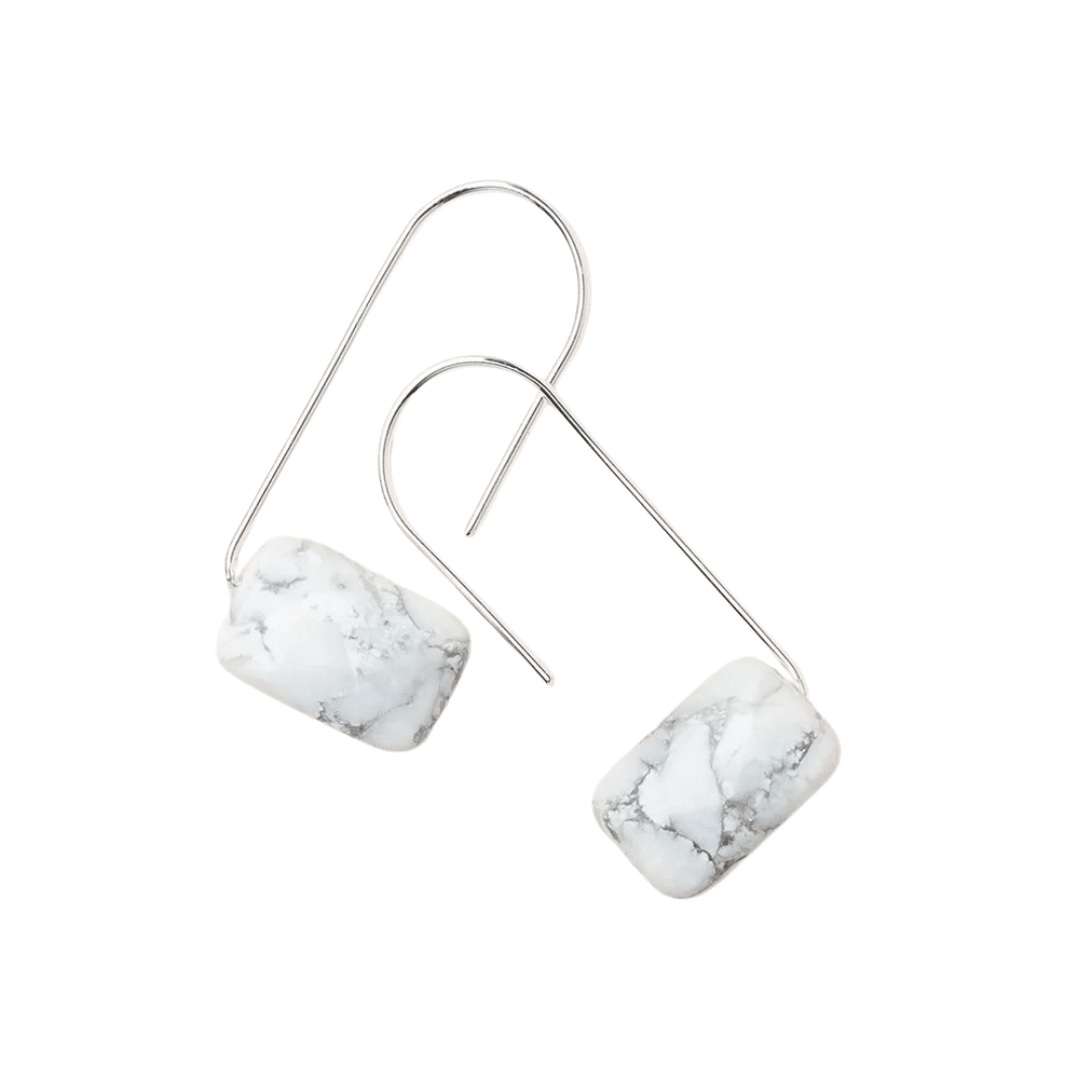 Floating Stone Earrings- Howlite, Stone of Harmony image