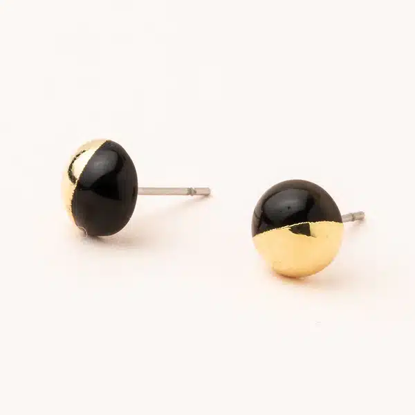 Dipped Stone Stud- Black Spinel, Stone of Purification image