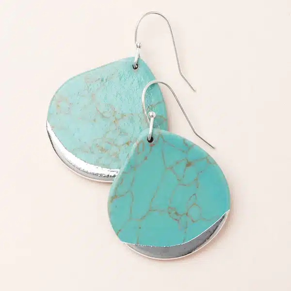 Stone Dipped Teardrop Earrings: Turquoise, Stone of the Sky image
