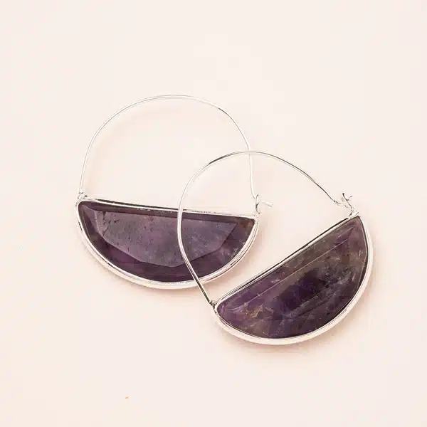 Stone Prism Hoop- Amethyst, Stone of Protection image
