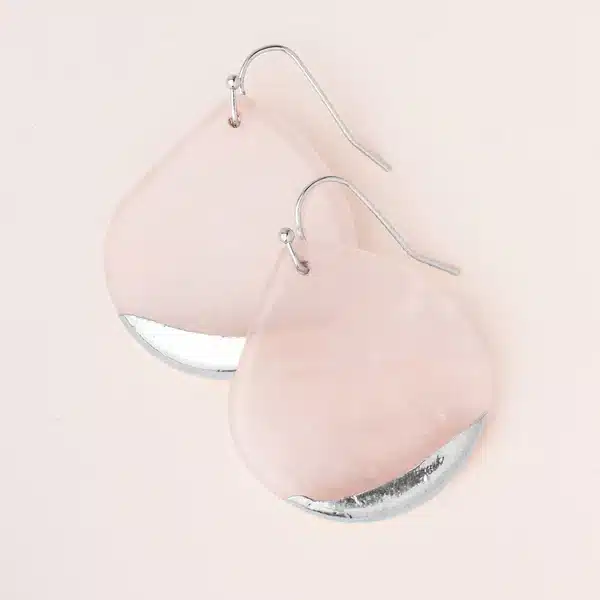 Stone Dipped Teardrop Earrings: Rose Quartz, Stone of the Heart image