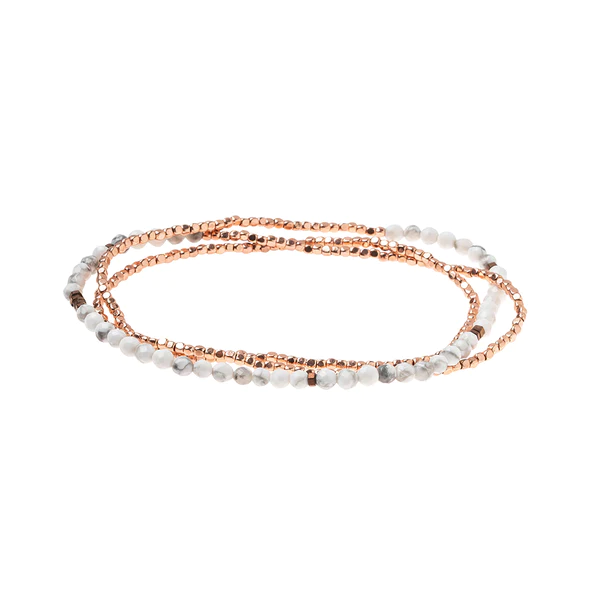 Delicate Stone Bracelet/Necklace- Howlite, Stone of Harmony image