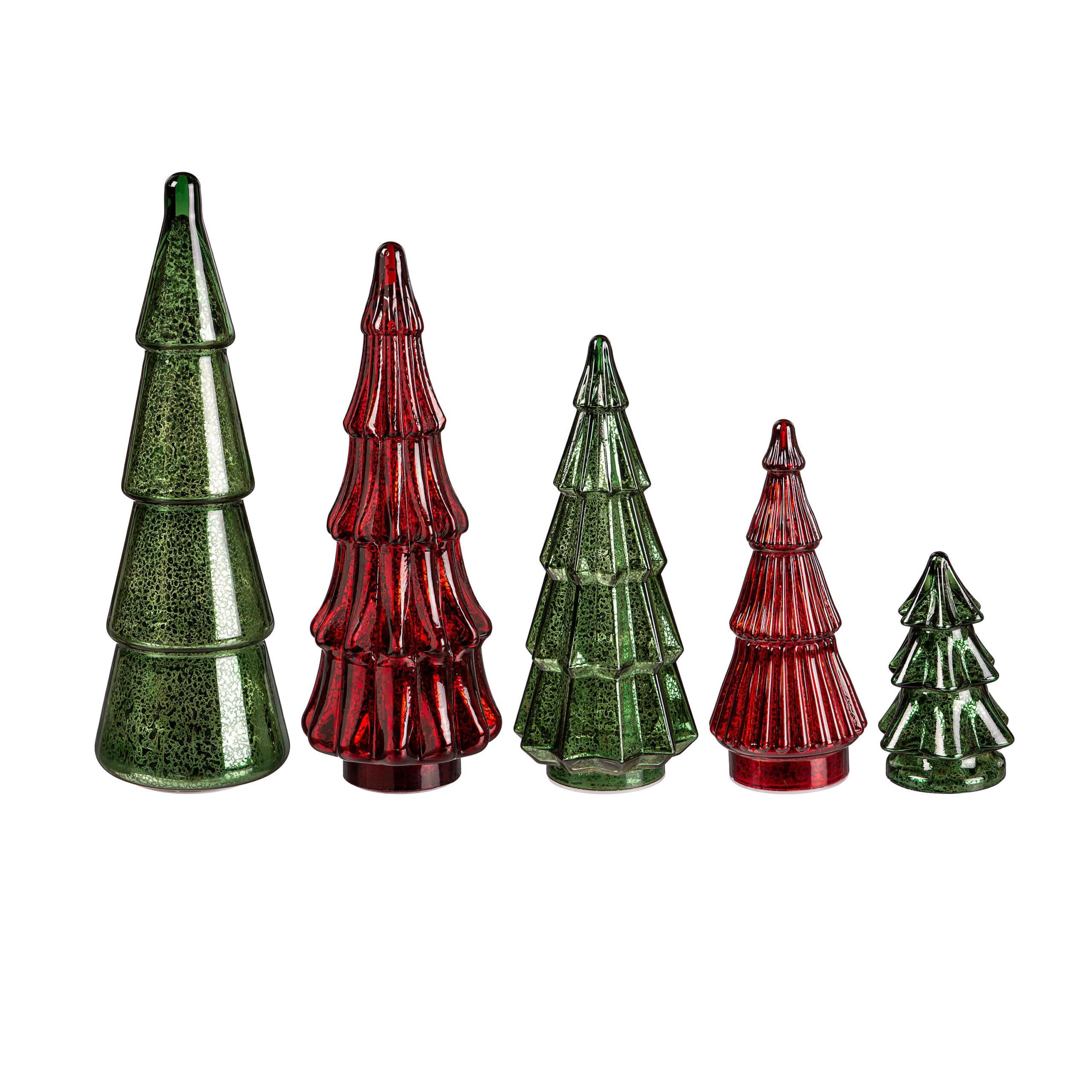 LED Colored Glass Tree Table Decor Set of 5 image