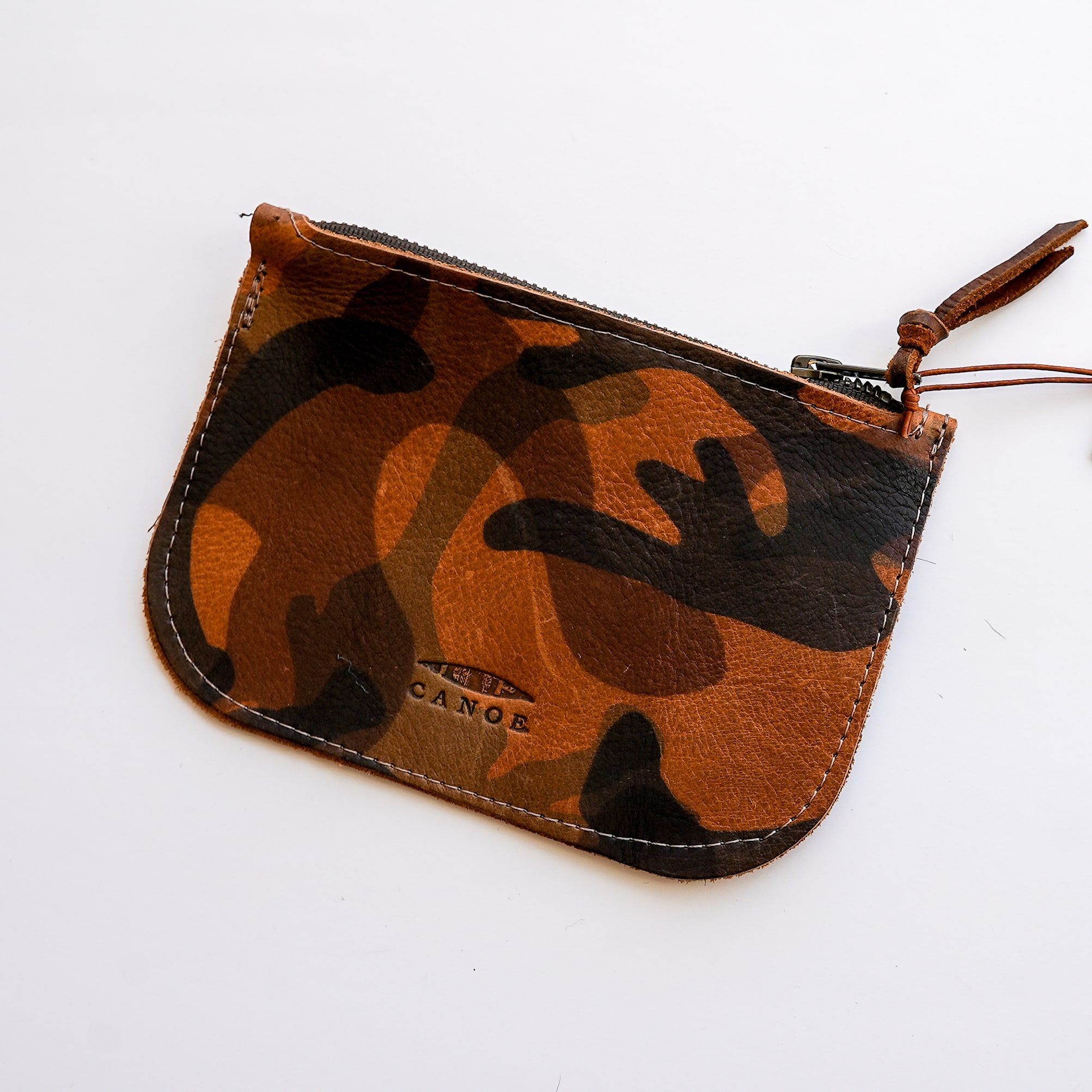 Camoflauge Leather Zippered Pouch image