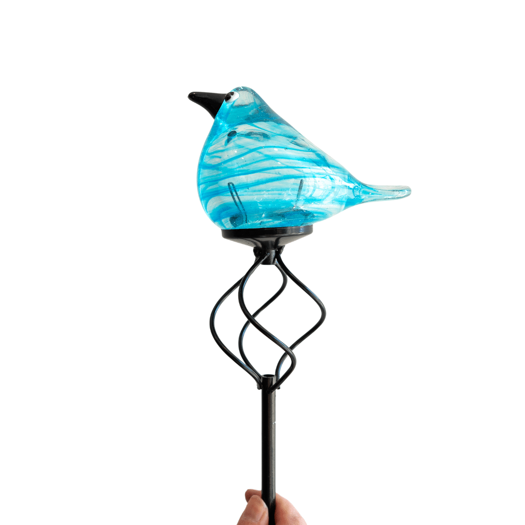 Blue Art Glass Bird Garden Stake image