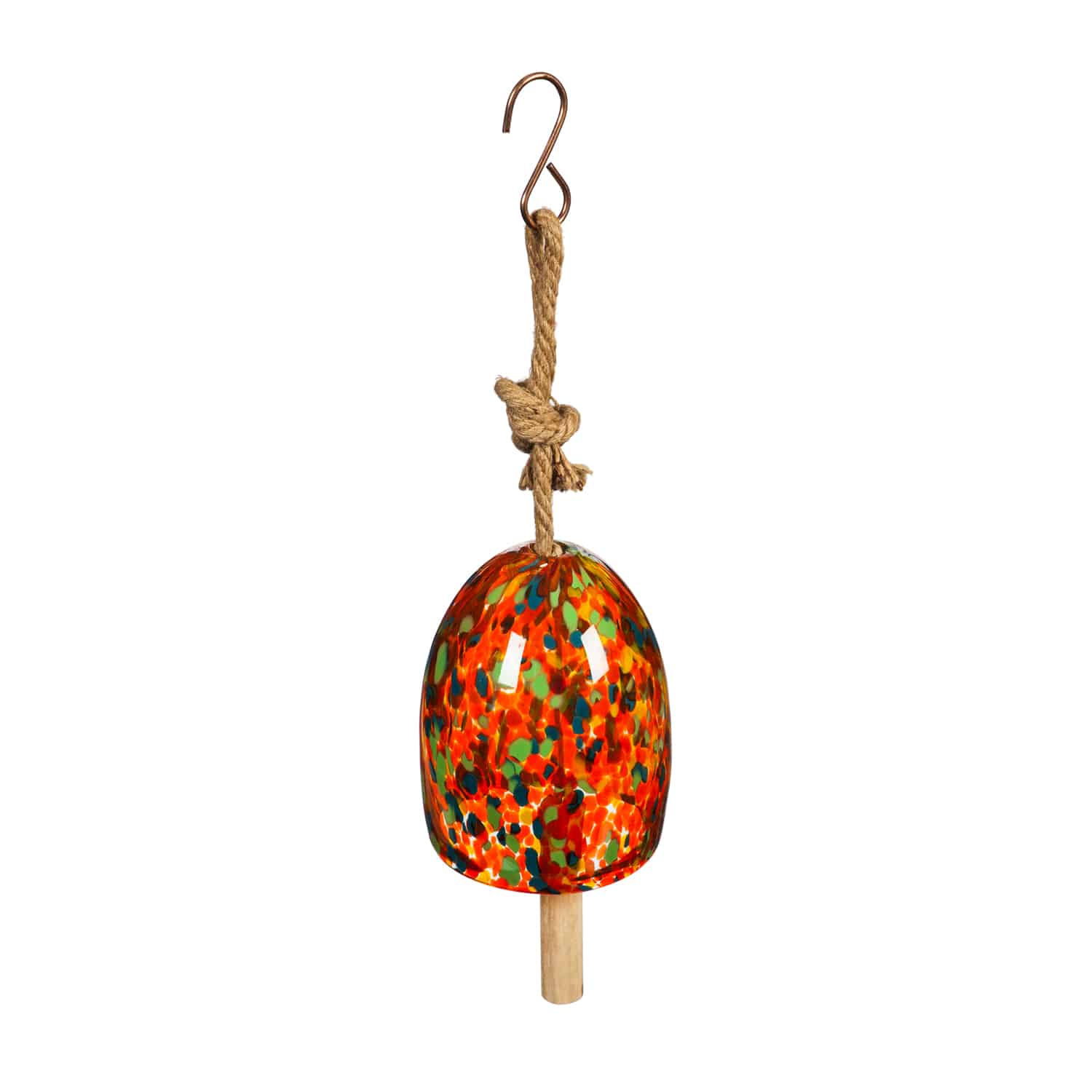 Orange Art Glass Speckle Bell Chime image