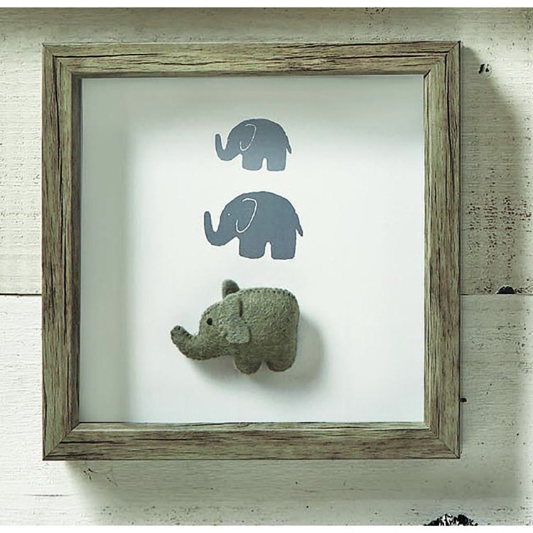 Multi Stacked Elephant Shadow Box Wall Art image