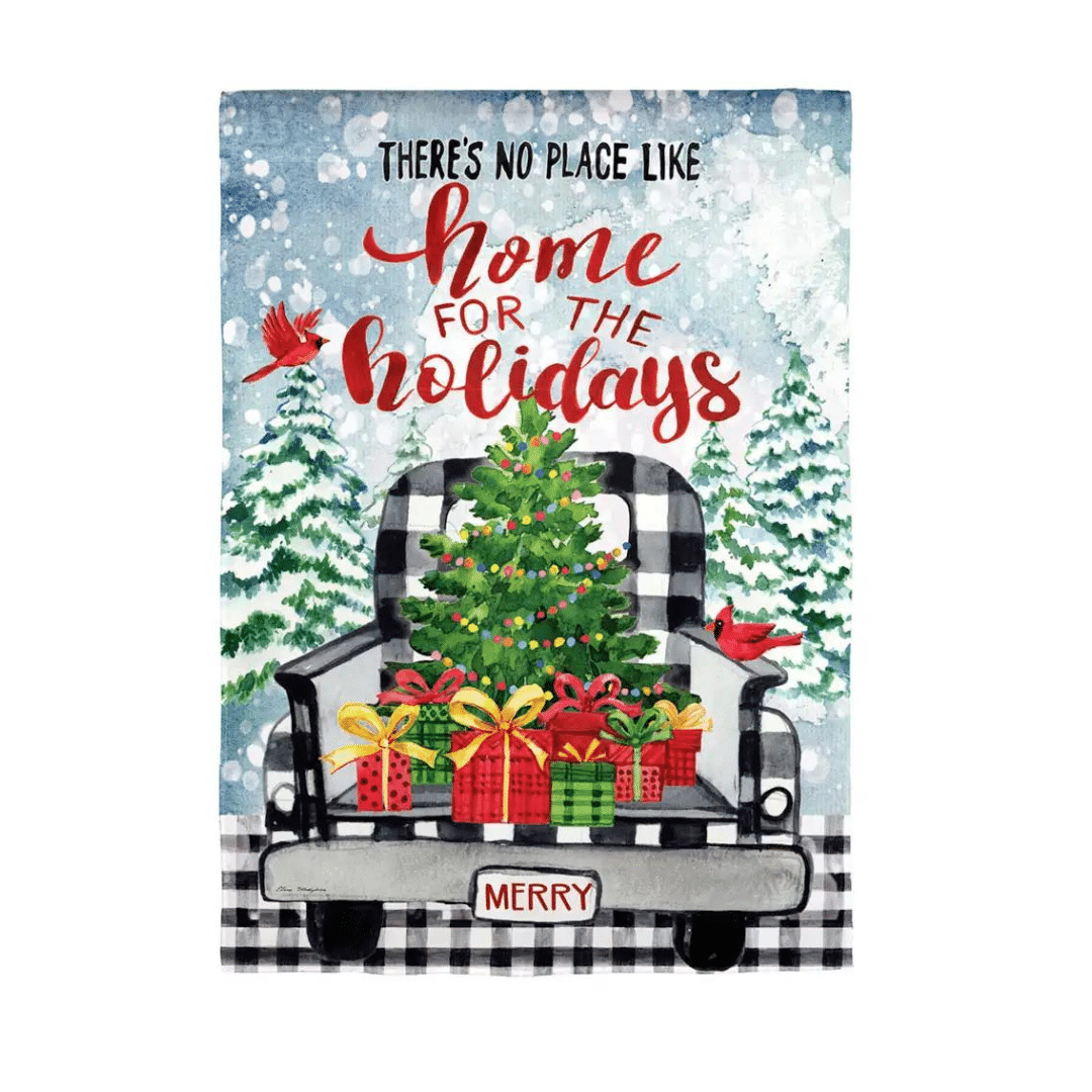 Home for the Holidays Truck Garden Flag image
