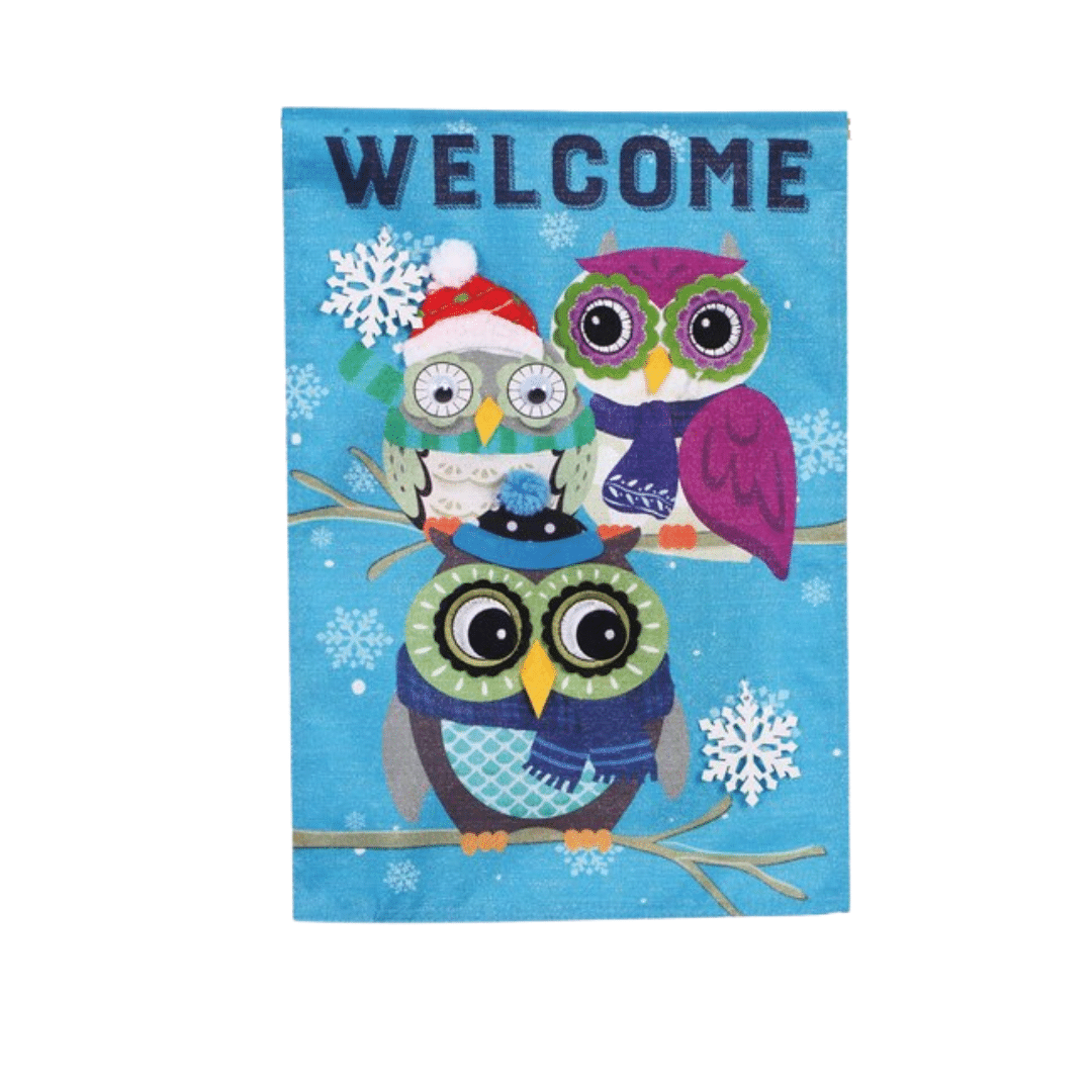 Winter Owl Garden Flag image