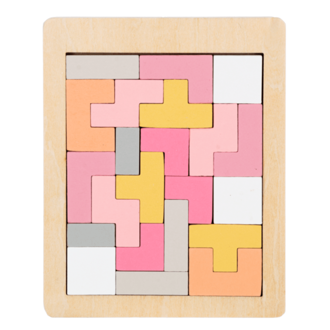 Pastel Rectangle Shape Puzzle Wooden Toy image