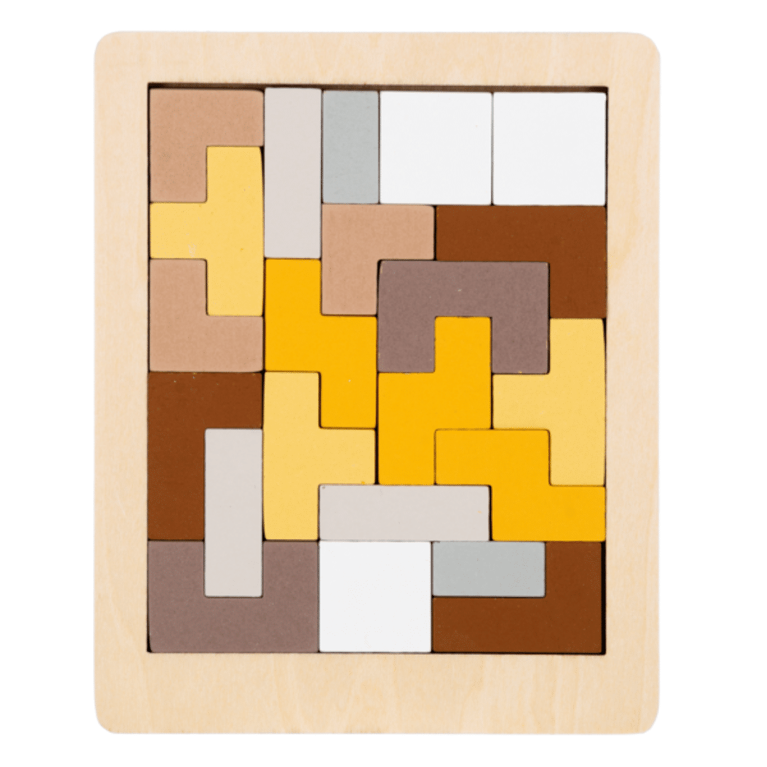 Neutral Rectangle Shape Puzzle Wooden Toy image