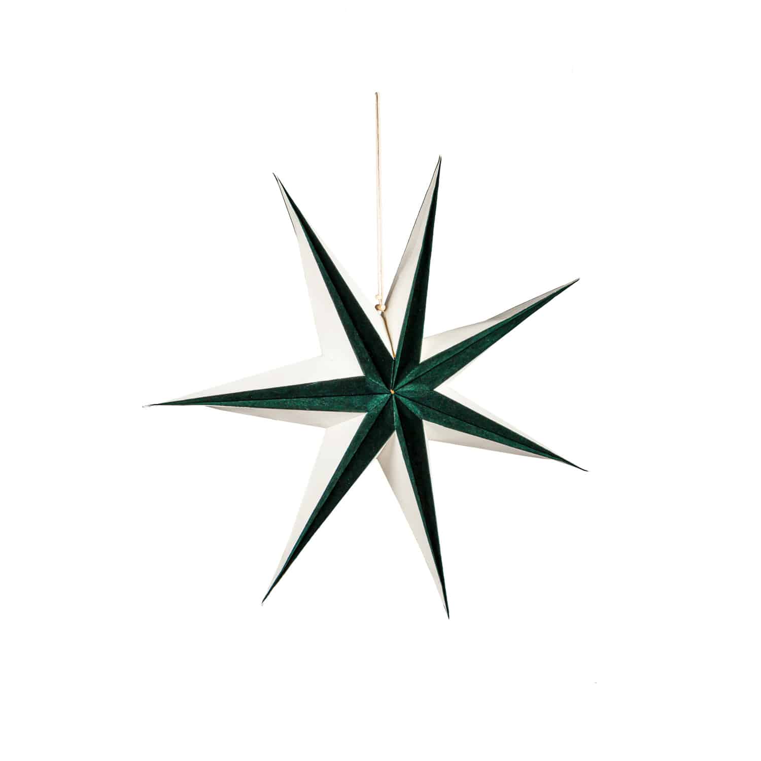 LED Foldable Paper Star with Inverted Velvet- Green image