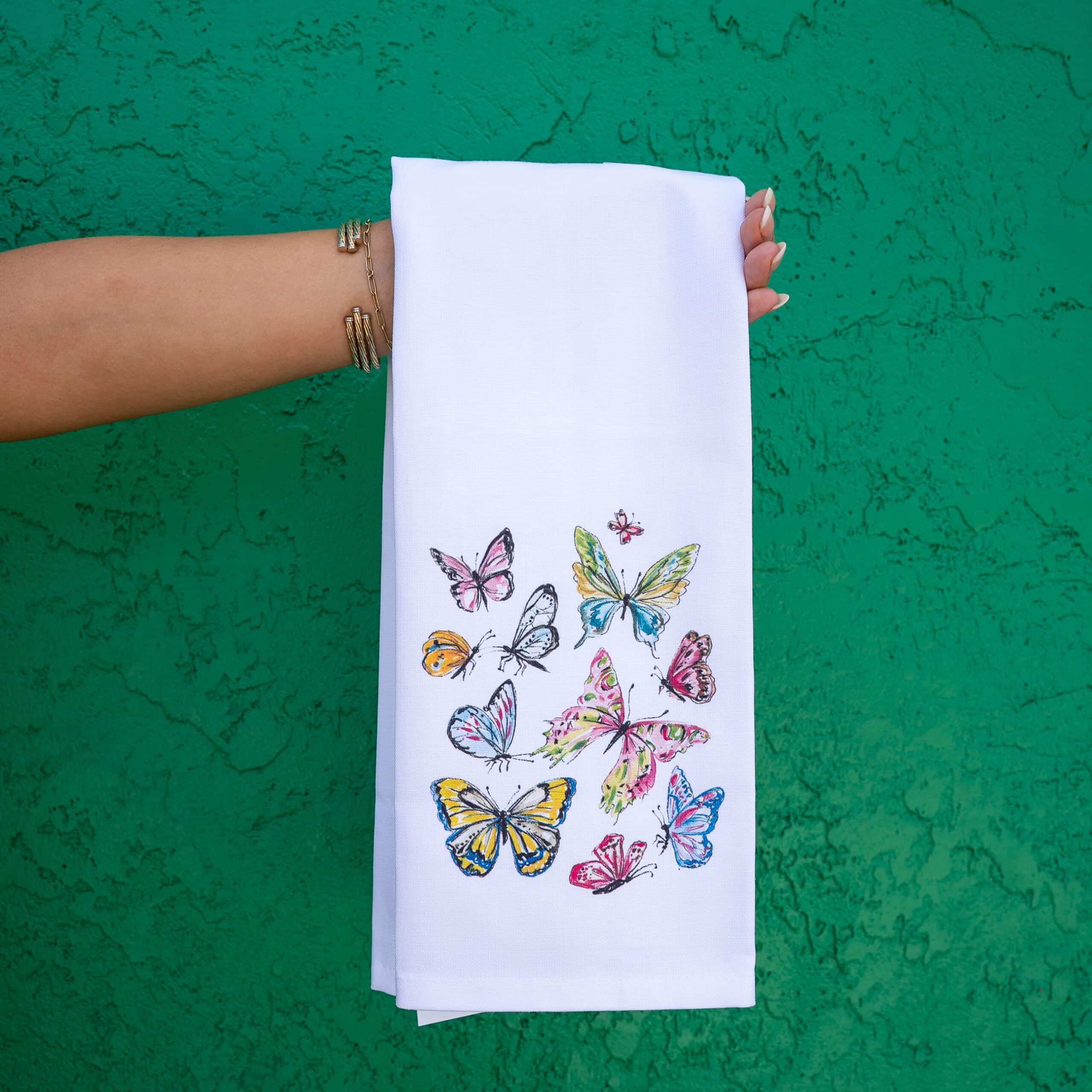 Hand Painted Butterfly Assortment Kitchen Towel image