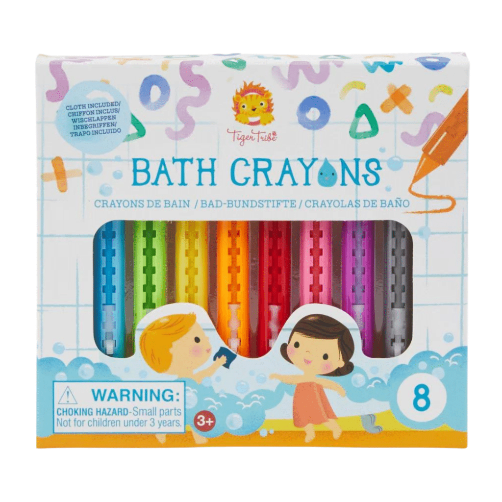 Tiger Tribe Retractable Colored Bath Crayons, set of 8 for kids ages 3 and older