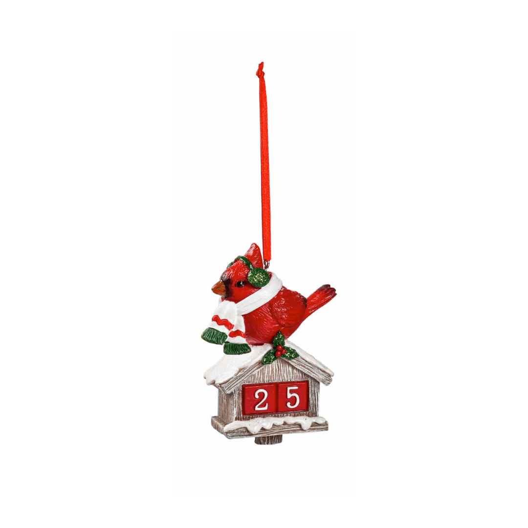 Parching Birdhouse Holiday Cardinal Ornament image