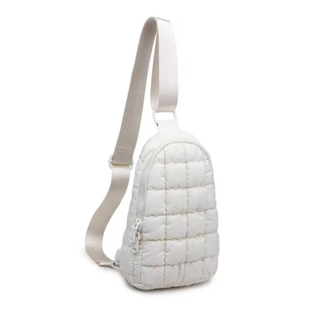 Rejuvenate – Quilted Puffer Nylon Sling Backpack Ivory image