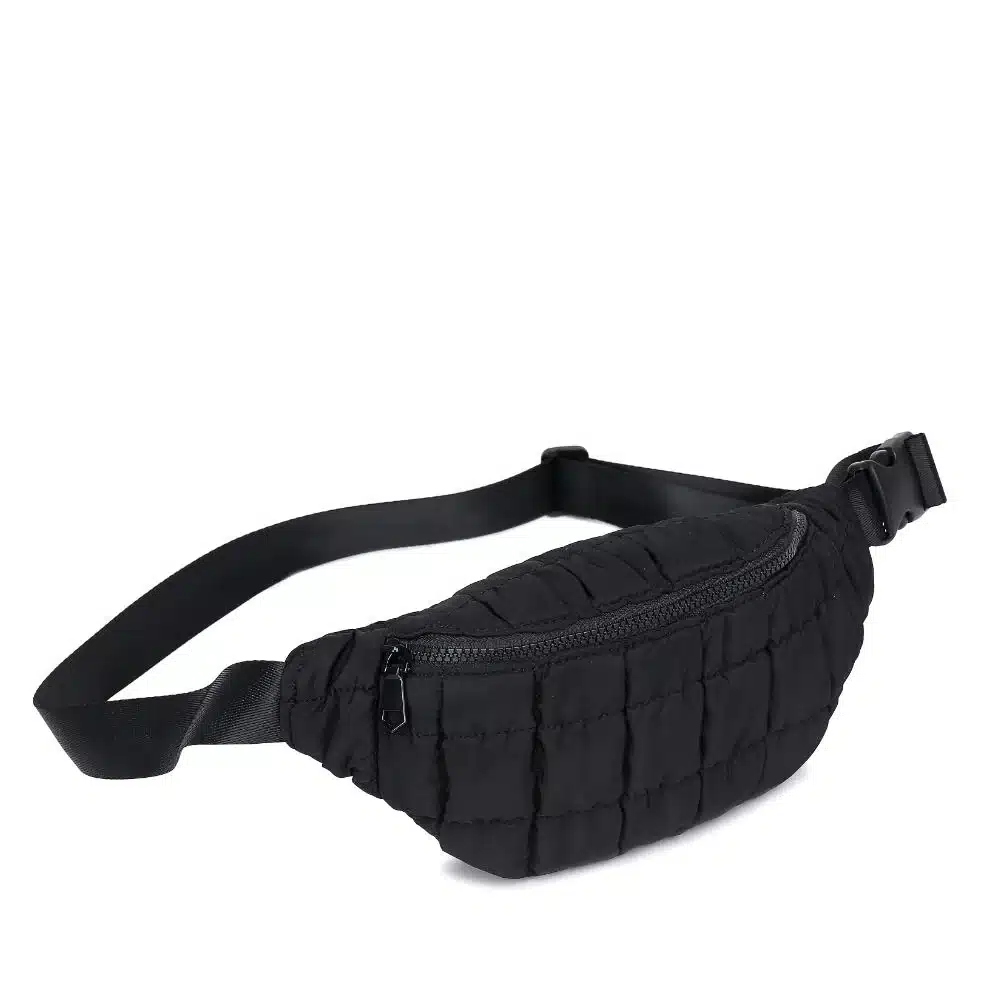 Resurgence – Quilted Puffer Nylon Belt Bag black image