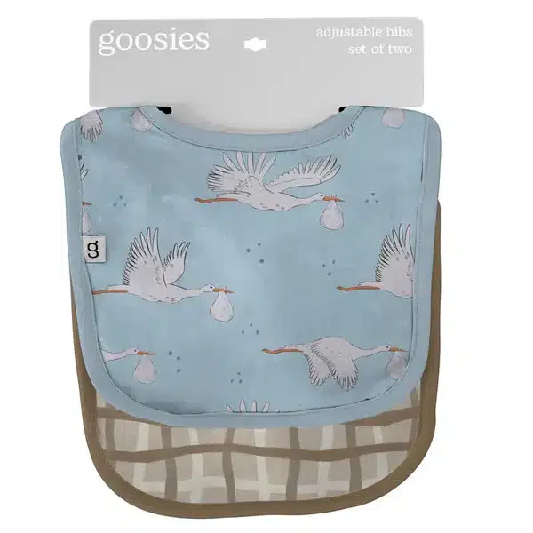 Blue Stork Bib Set image