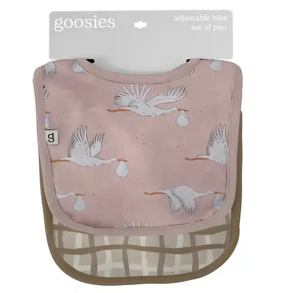 Pink Stork Bib Set image