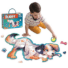 Mindware Peaceable Kingdom Shiny Puppy Floor Jigsaw Puzzle, 43 pieces for kids ages 3 and older.
