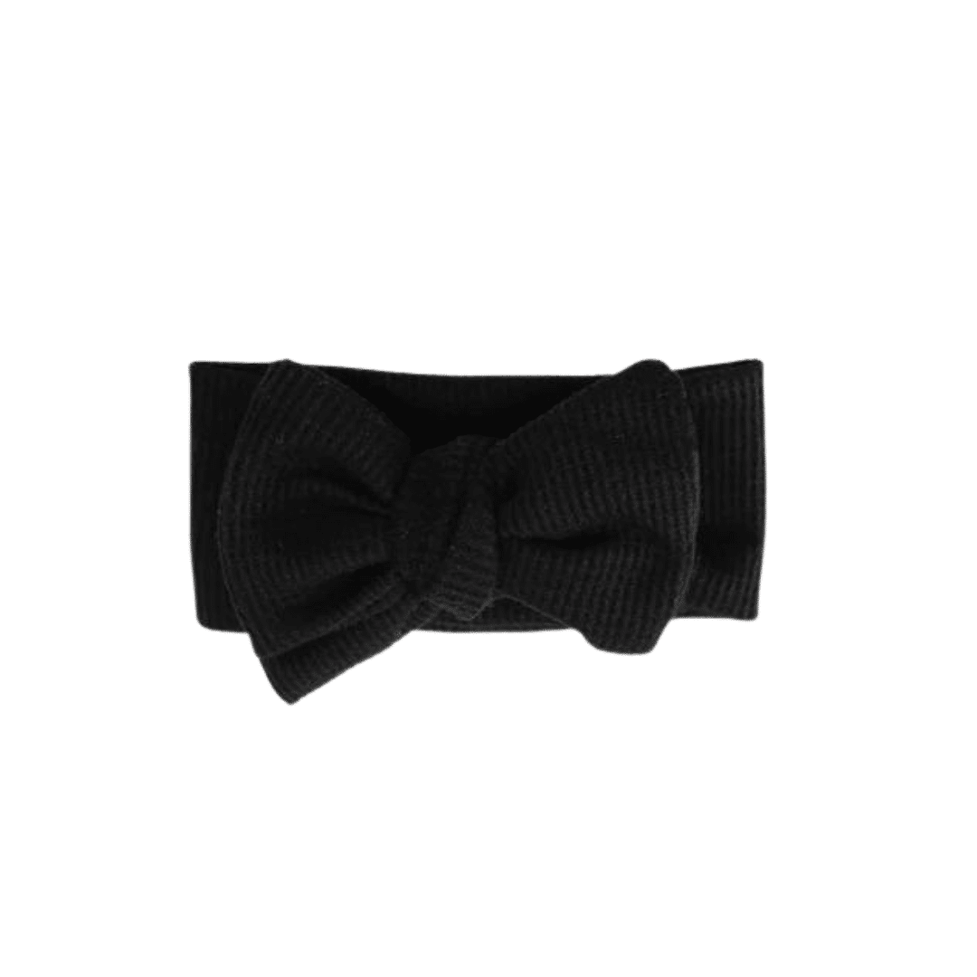 Chunky Waffle Bow Headband | Onyx image