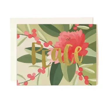 Peace Floral Holiday Greeting Card image