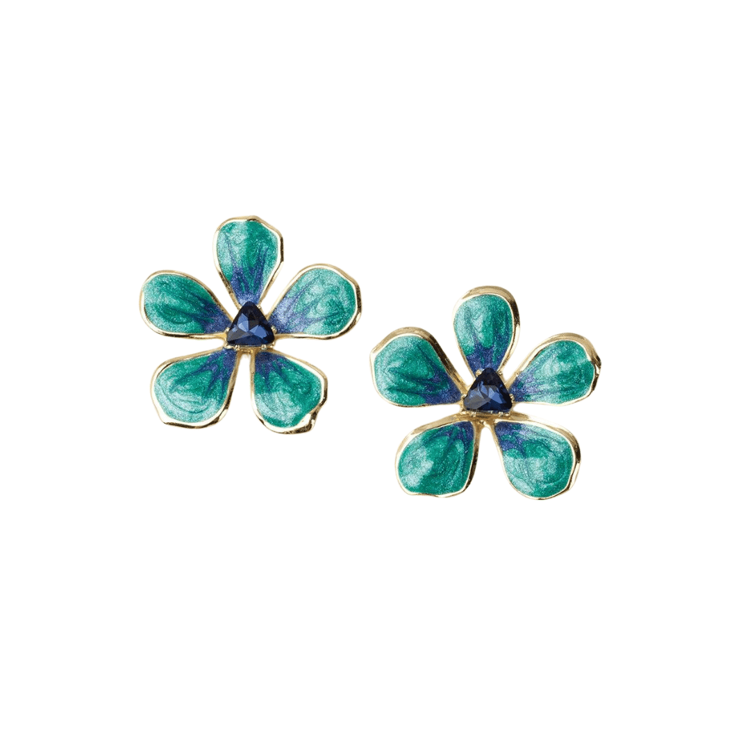 Sea Green Sparkle & Shine Floral Earrings image