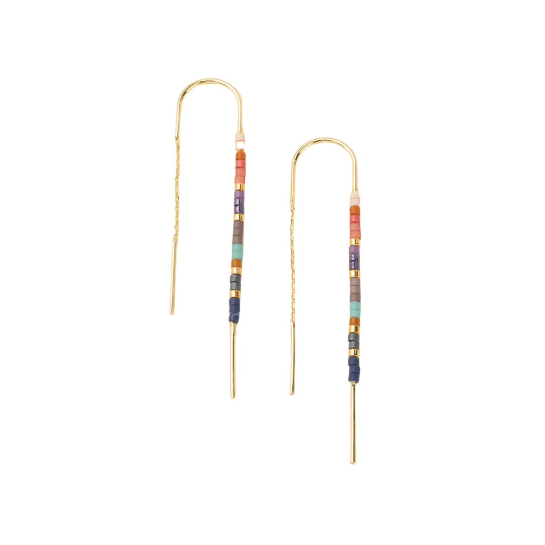 Dark Multi Chromacolor Miyuki Thread Earrings image