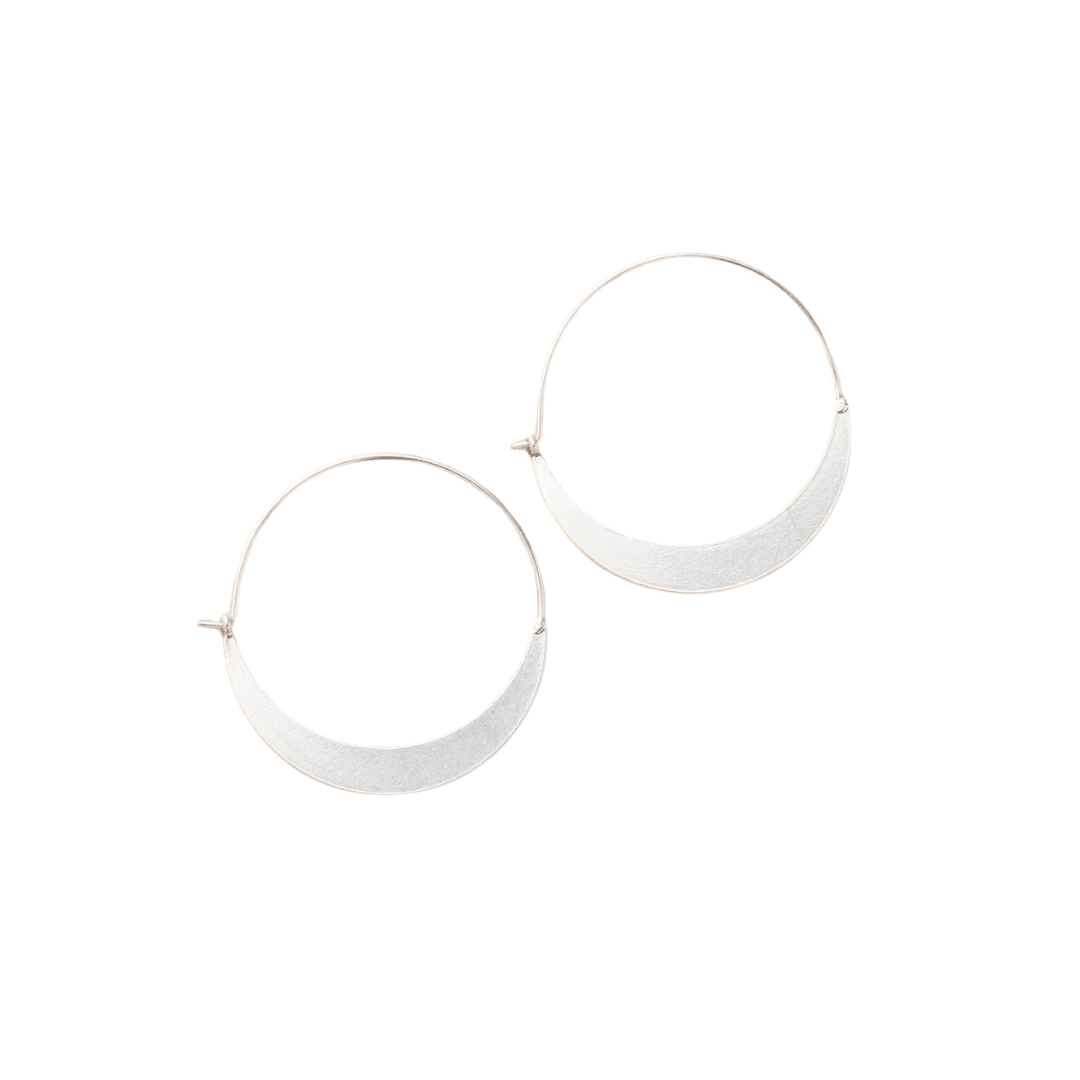 Sterling Silver Crescent Hoop Earring image