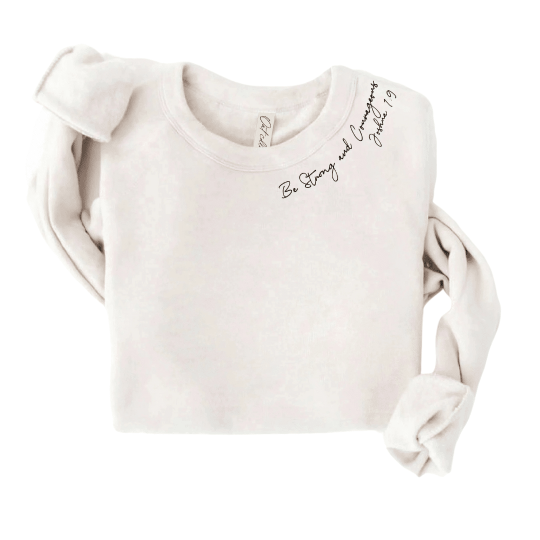 Heather Dust Be Strong and Courageous Sweatshirt image