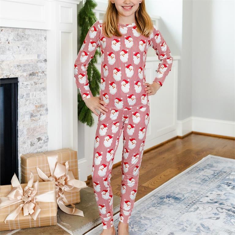 Kid’s Pajama Pant Set | Santa Baby Red image