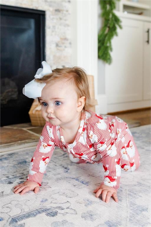 Baby Pajama Onesie | Santa Baby Red image