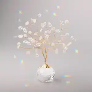 Suncatcher Tree of Life - Rose Quartz/ Love/ Gold