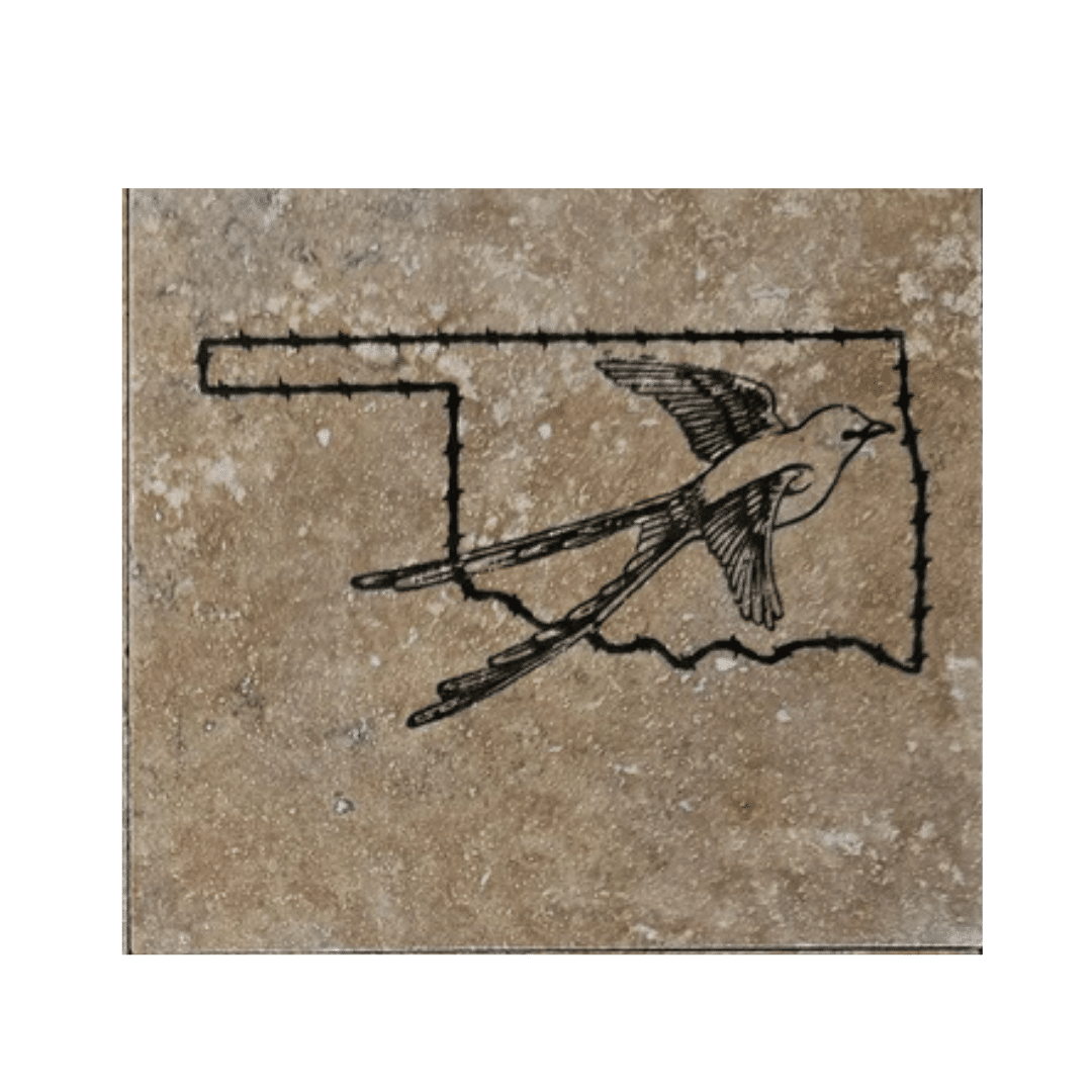 Oklahoma Travertine Coaster: Oklahoma Scissortail image