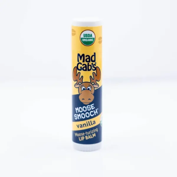 Mad Gab's Bear Smooch Vanilla Organic Lip Balm for Kids gift, stocking stuffer, self-care and pamper