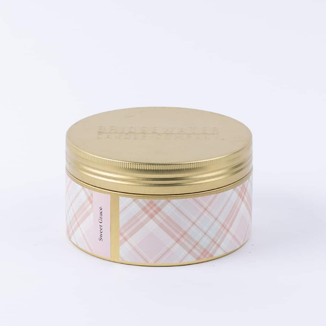 Sweet Grace 3 Wick Plaid Tin Candle image