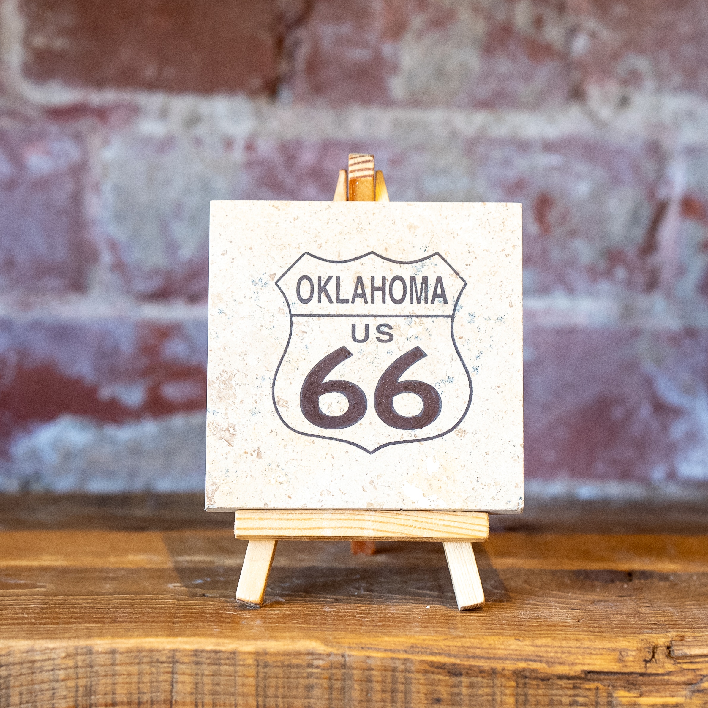 Oklahoma Travertine Souvenir Coaster: Route 66 image