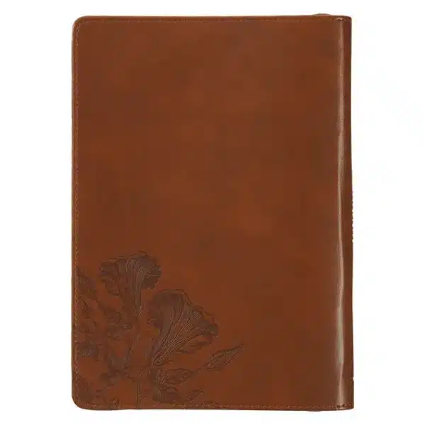 Amazing Grace Natural Canvas & Brown Faux Leather Journal - Image 2