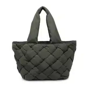 Sol and Solene Intuition East West Woven Nylon Tote Bag | Olive Green for travel, computer bag, purse, or gym.