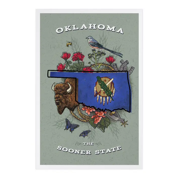 Souvenir Postcard Oklahoma, Treasure Trove, the Sooner State image