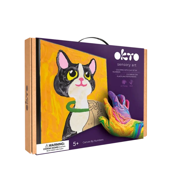 Cat Sensory Art Coloring with Clay