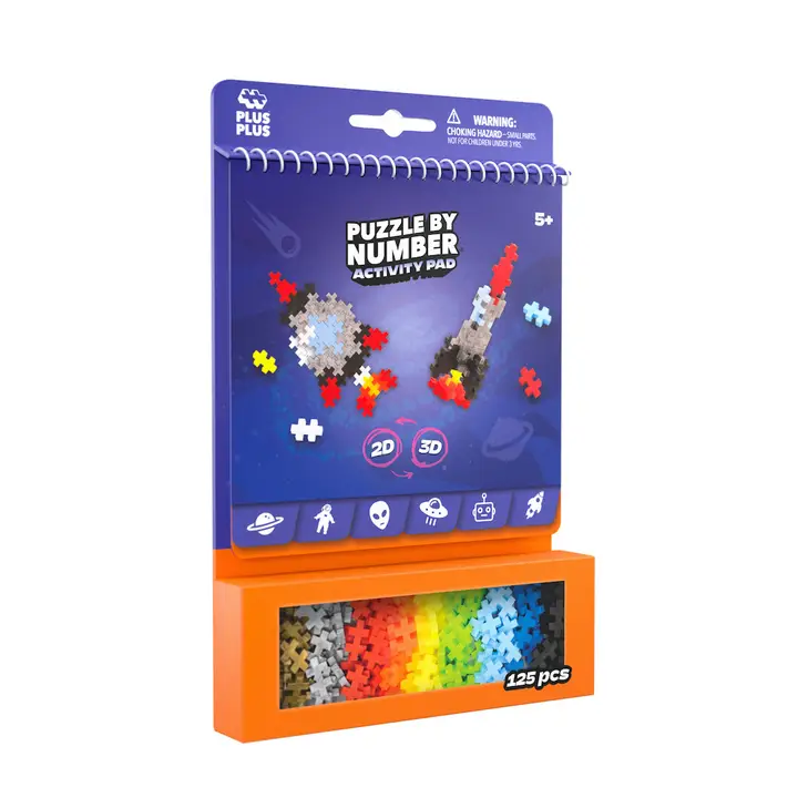 Plus Plus Space Puzzle by Number Activity Pad image