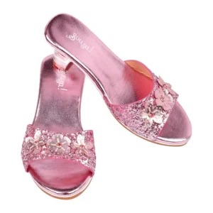 Souza Marion Girls High Heel Slipper | Metallic Sparkle Pink for girls pretend play and dress up.