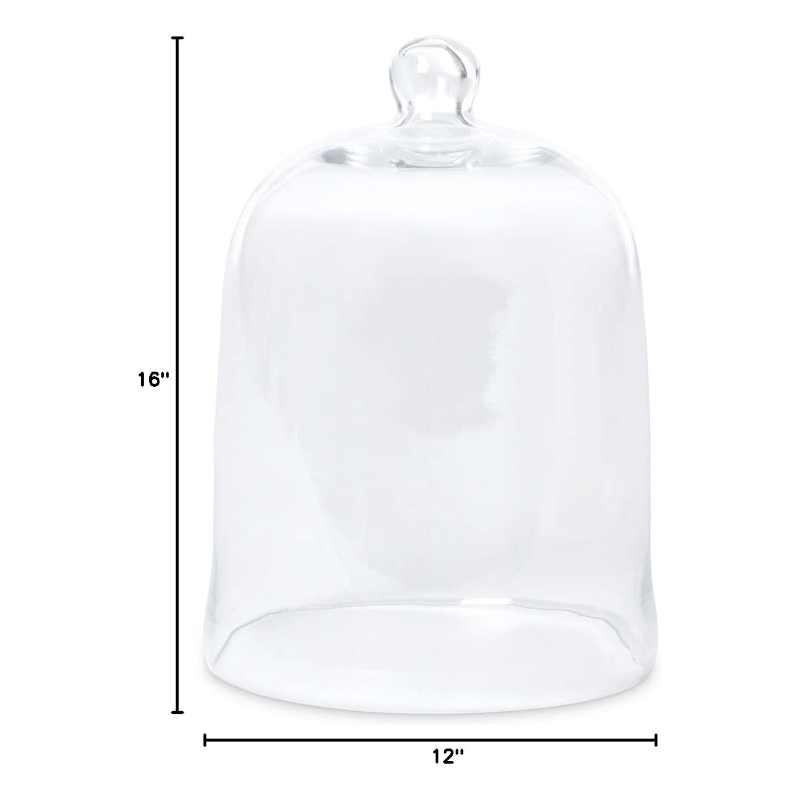 Large Clear Glass Cloche Bell Jar Centerpiece Dome Display, 15" T - Image 2